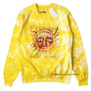 Urban Outfitters Sublime Long Beach Yellow Tie Dye Oversized Sweatshirt
